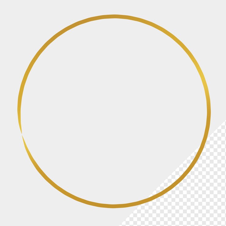PSD luxury brush stroke frame circle design element gold basic shape circle frame brush stroke golden
