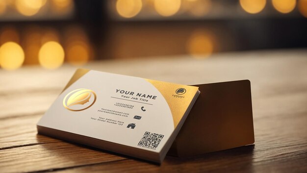 PSD luxury business card gold logo identity mockup