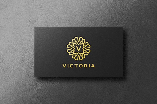 PSD luxury business card golden logo mockup