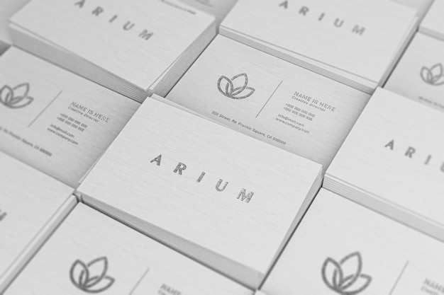 PSD luxury business card grid mockup