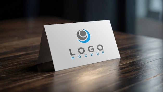 Luxury business card letterpress logo mockup