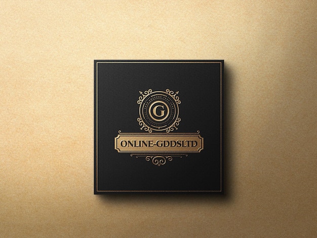 Luxury business card logo mockup with embossed and debossed effect