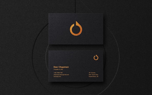 Luxury business card logo mockup with letterpress