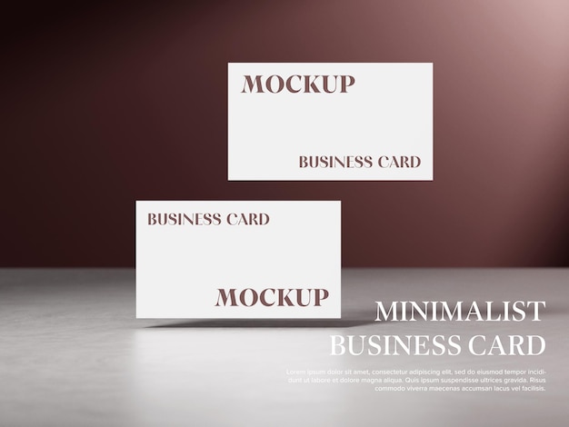 Luxury business card mockup on dark brown background