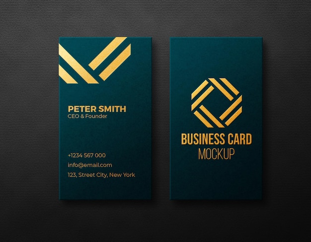 Luxury business card mockup golden effect