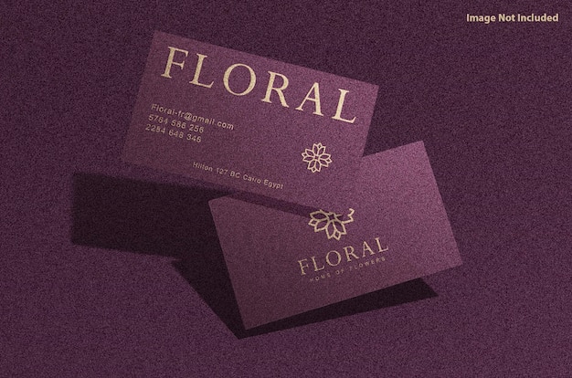 Luxury business card mockup with embossed effect