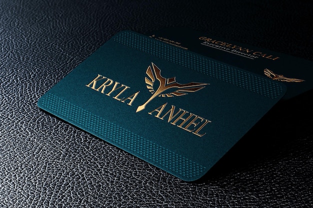 Luxury business card mockup with foil embossed logo design