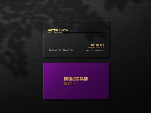 Luxury business card mockup with gold effect