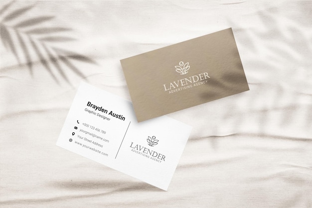 Luxury business card moukup paper.Square Paper Mockup with realistic shadows overlays leaf