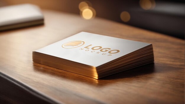 PSD luxury business card silver gold debossed logo mockup