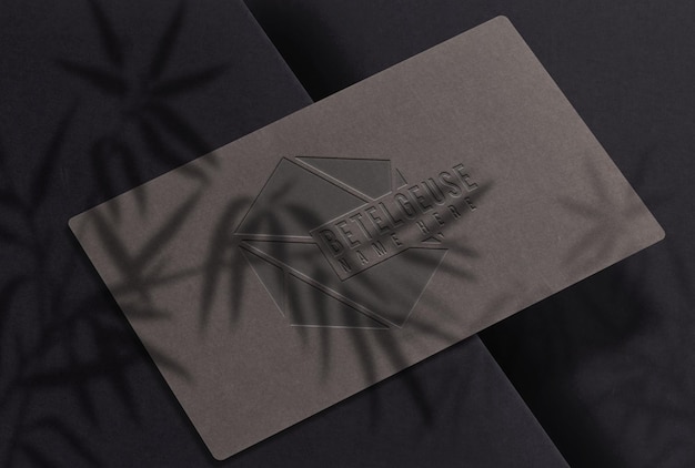 PSD luxury business cards embossed mockup