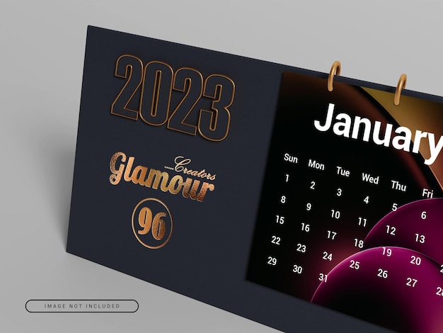 Calendario di lusso mock-up capodanno 2023