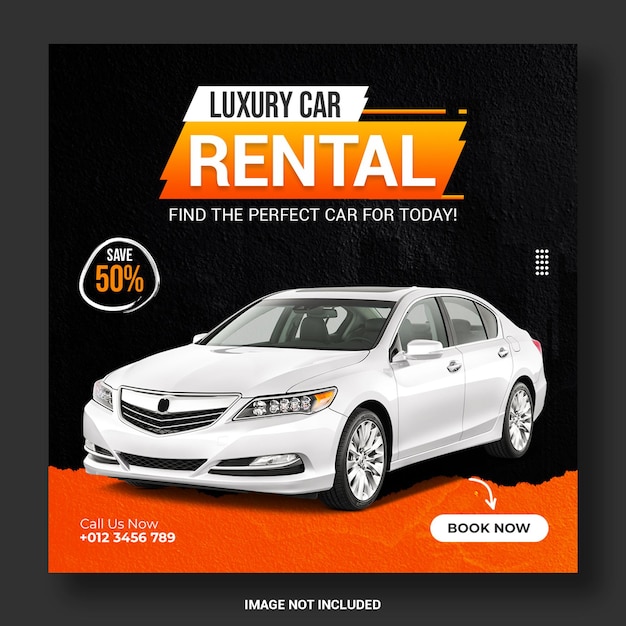 Luxury car rental promotion social media instagram post banner