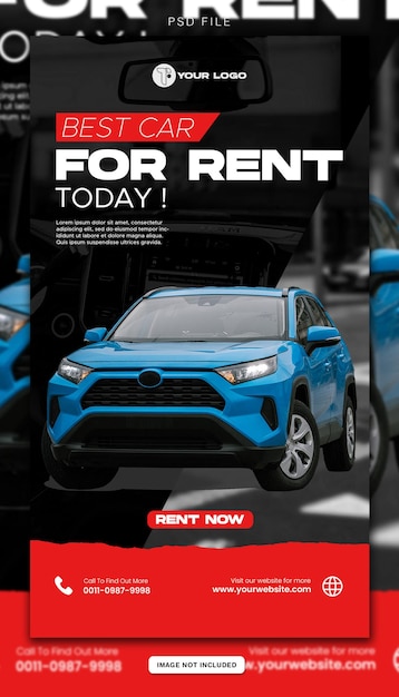 Luxury car rental sale social media banner and instagram post template