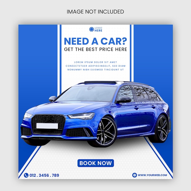 Luxury Car Rental Social Media Post And Banner Template