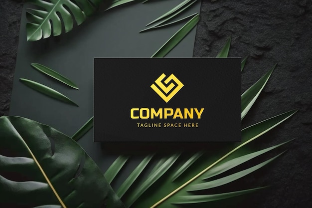 Mockup di logo di carta di lusso con effetto stampa lamina d'oro