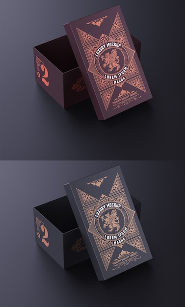 Luxury Cardboard Box Mockup Isolated