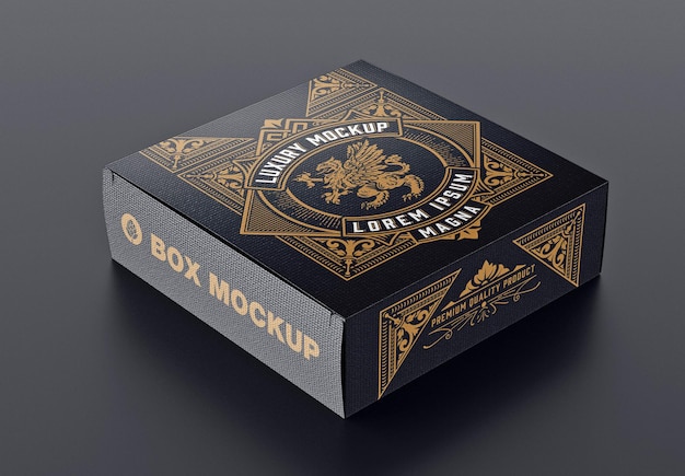 Luxury cardboard box mockup