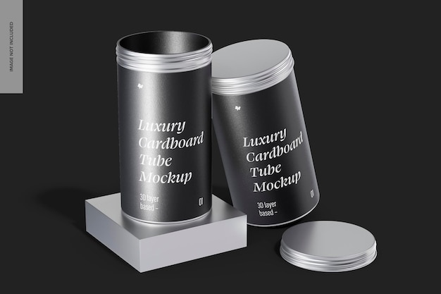 Luxury cardboard tubes mockup