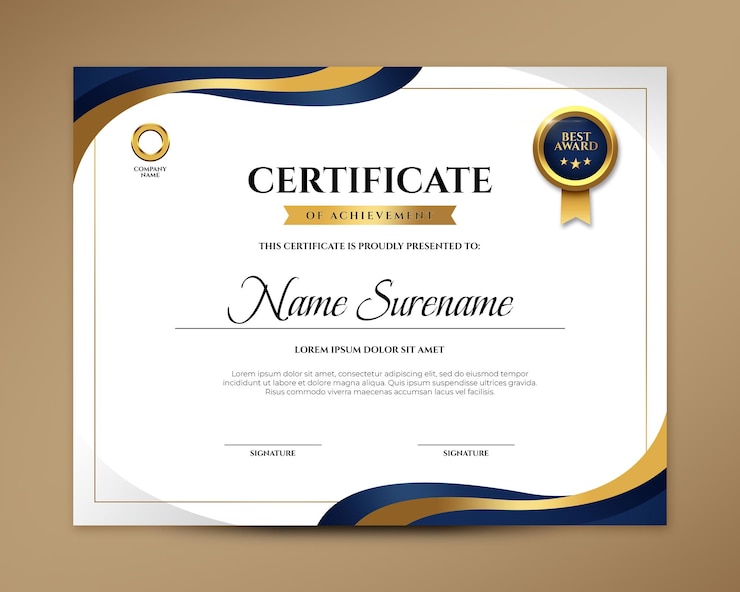 PSD luxury certificate template