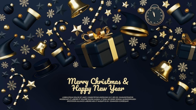 LUXURY CHRISTMAS  AND HAPPY NEW YEAR ABSTRACT BACKGROUND