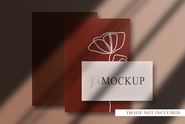 PSD luxury close up papers and business card mockup