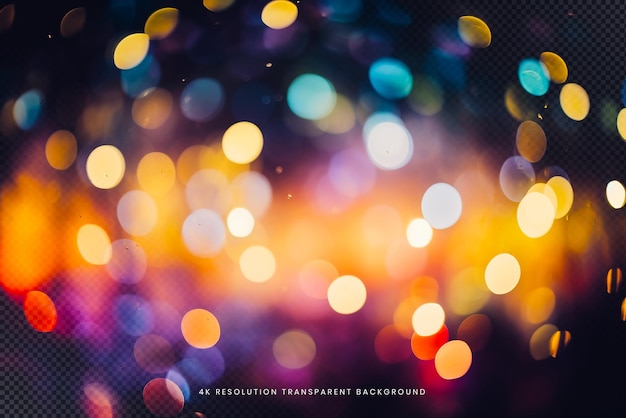 PSD luxury colorful bokeh on transparent overlay background