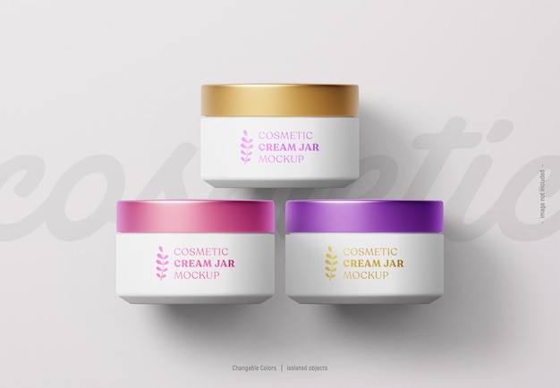 Luxury cosmetic cream container jars mockup