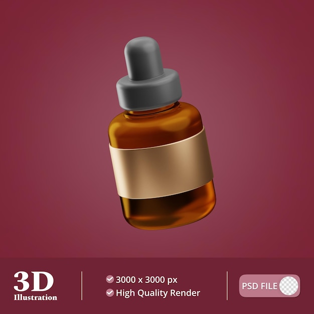 PSD olio essenziale cosmetico di lusso illustrazione 3d