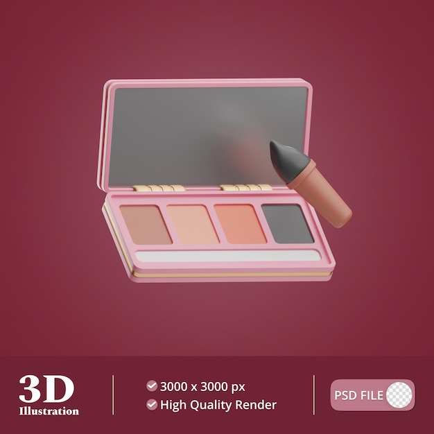 PSD luxury cosmetic eyeshadow illustration 3d