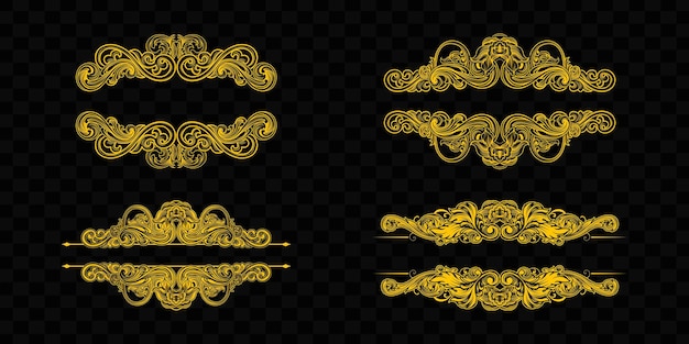 luxury decoration set on transparent background