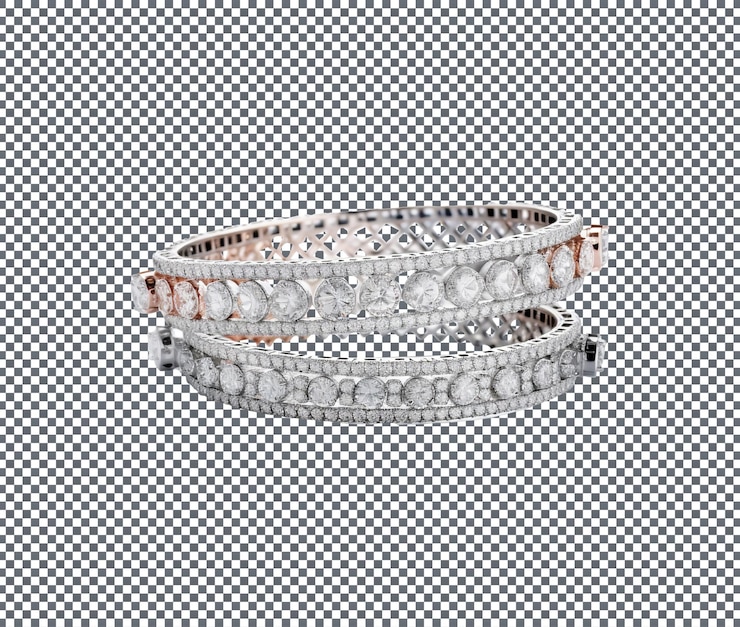 PSD luxury diamond bracelet isolated on transparent background