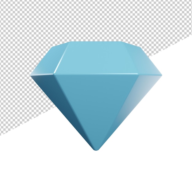 Luxury diamond front view 3d rendering illustration icon png or transparent background