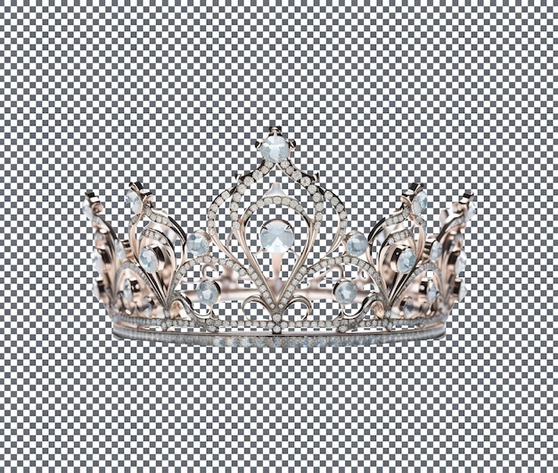 PSD luxury diamond tiara isolated on transparent background