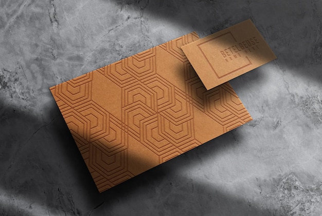 Luxury drawn in pencil business card mockup