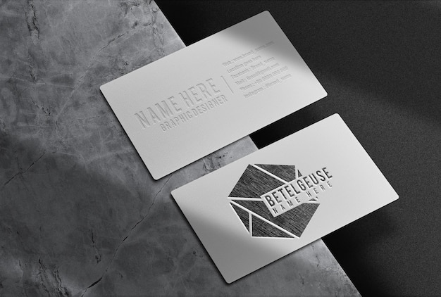 luxury drawn in pencil business card prespective mockup