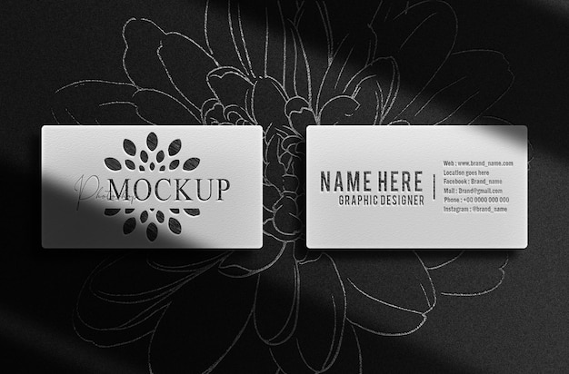 PSD luxury drawn in pencil logo mockup business card