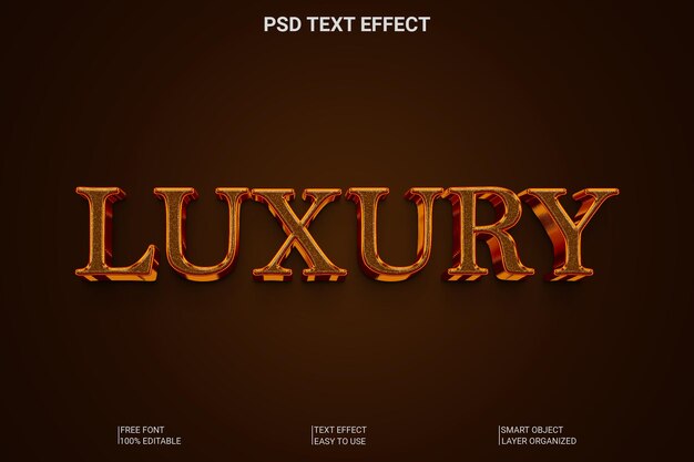 PSD luxury editable 3d text effect