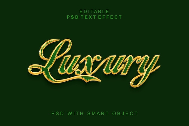 PSD luxury editable 3d text effect