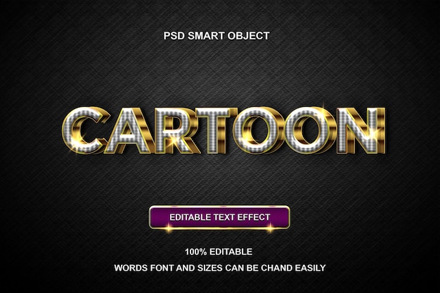 Luxury editable text effect cartoon gold 3d text style