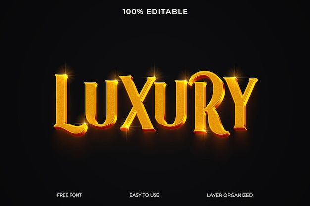 Luxury editable text effect style