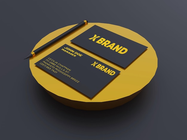 Luxury and Elegant Gold Foil Business Card Mockup