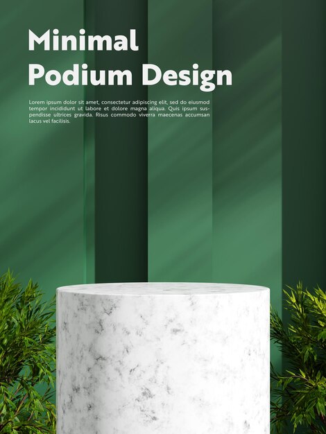 Luxury elegant minimal podium stand product showcase