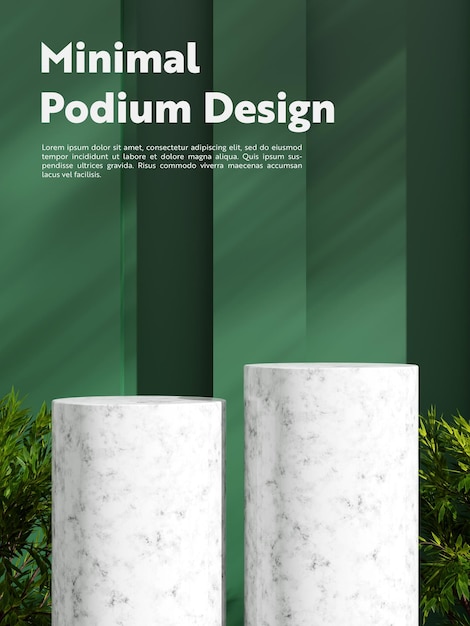 Luxury elegant minimal podium stand product showcase