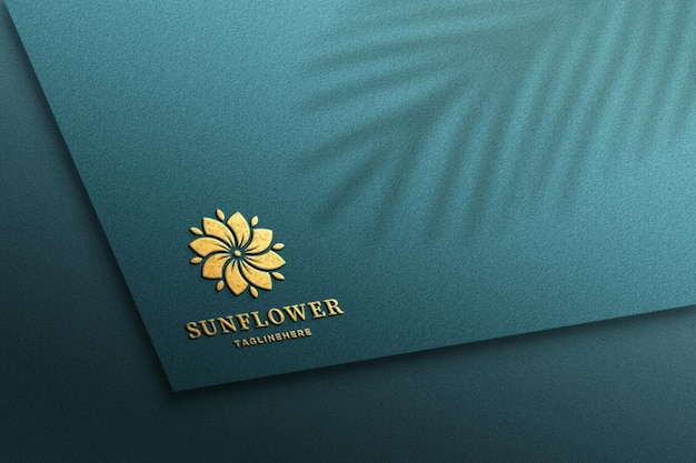 Luxury embossed gold foil logo mockup