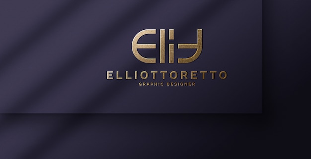 Mockup di lusso logo oro in rilievo