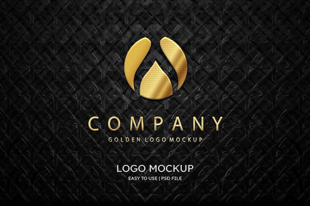 Luxury embossed gold logo mockup