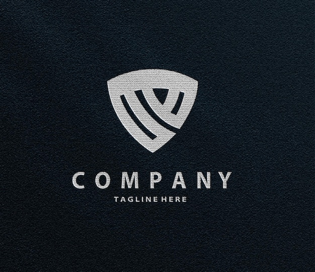 Luxury embossed metallic logo mockup