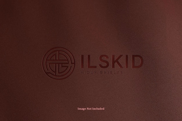 Luxury embossed red logo mockup on recycled paper  psd