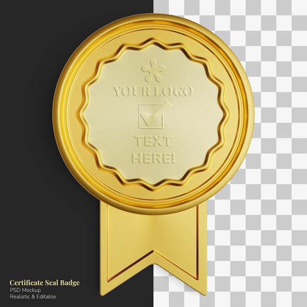 Luxury exclusive realistic golden circle certificate seal badge